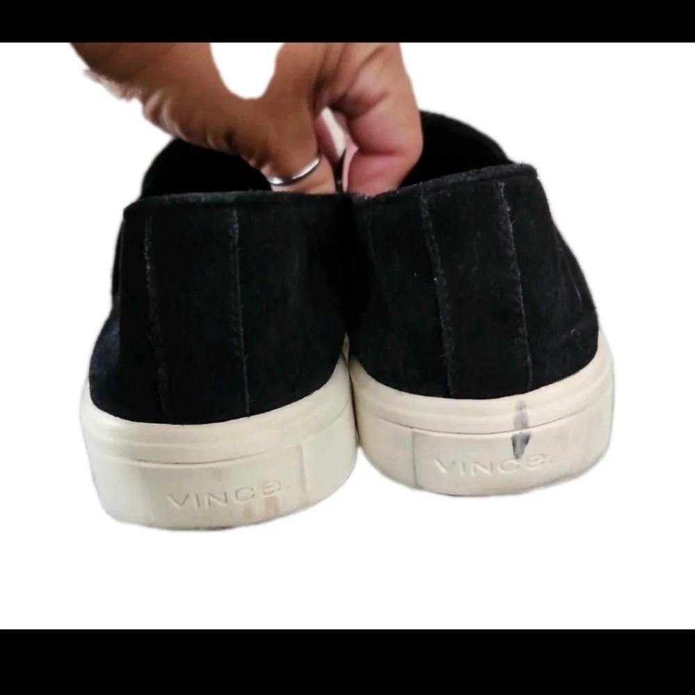 Vince Womens Black Suede Warren Slip On Minimalist Designer Sneaker 8